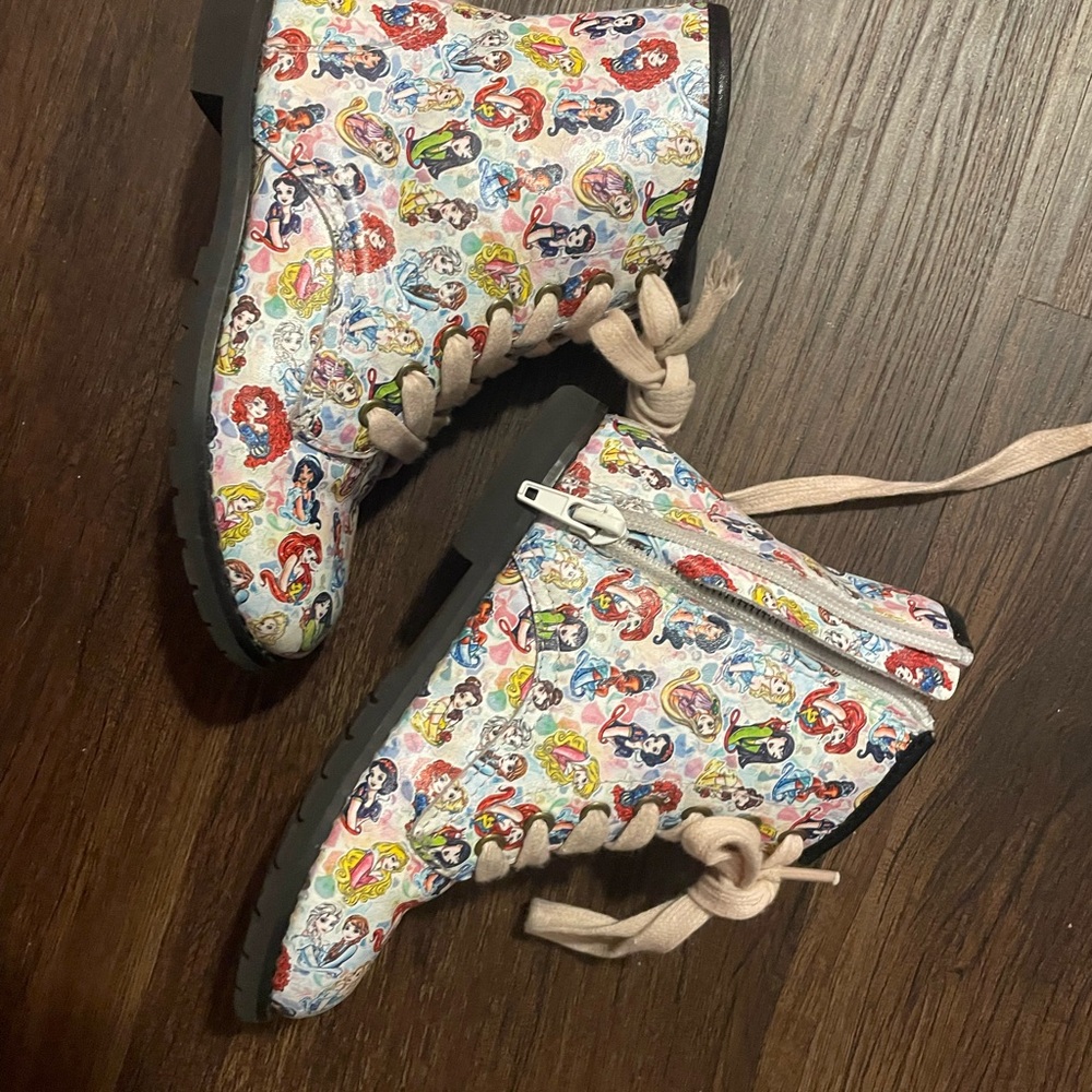 Playful Princess Print Ankle Boots